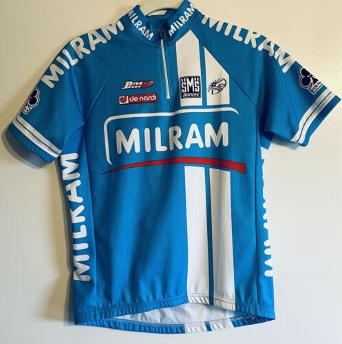 SMS Santini Italy Milram Cycling Team 1/4 Zip Jersey Short Sleeve - (Size 42/S) - Picture 1 of 15