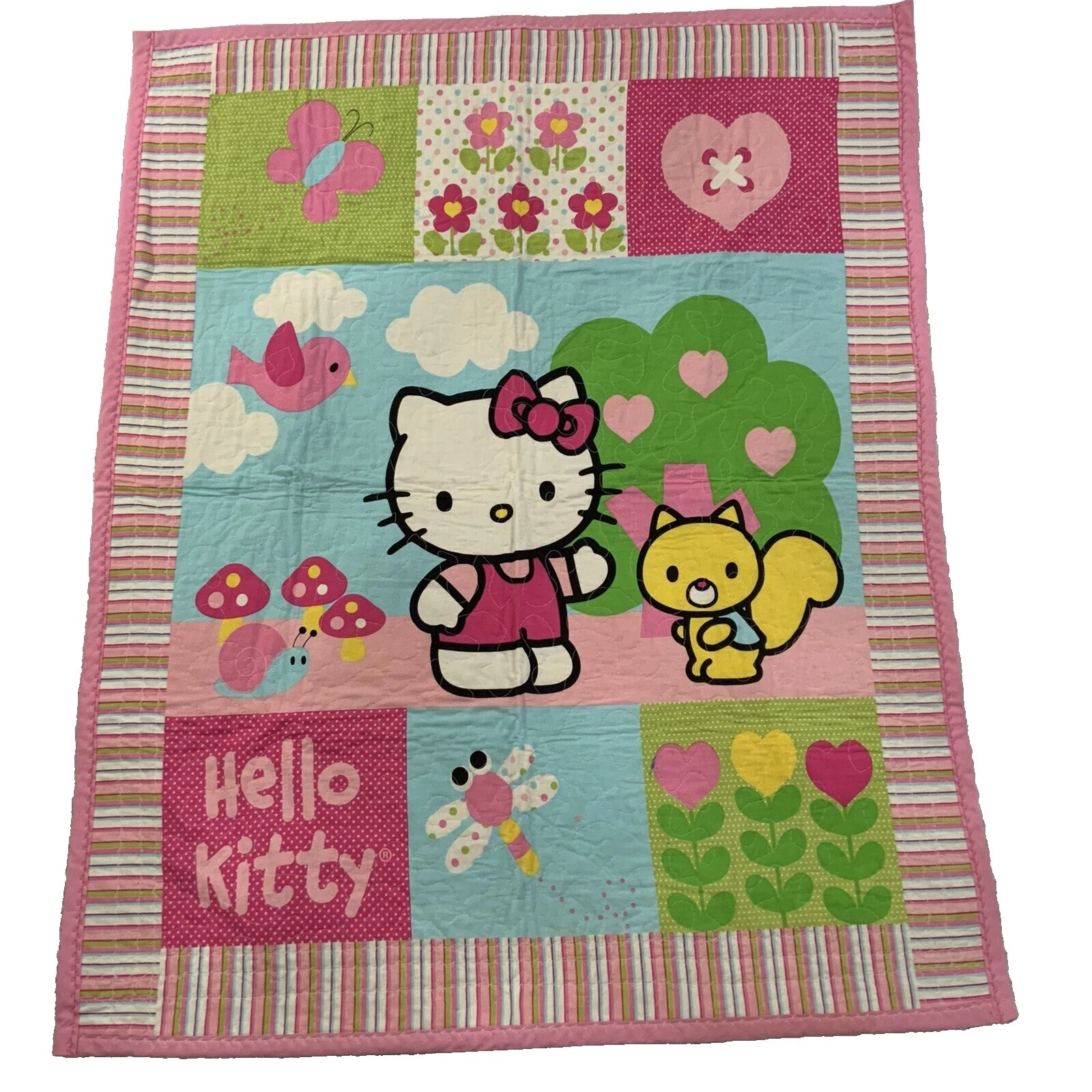 Mezcla de algodón para niñas Hello Kitty Ropa de cama de vivero