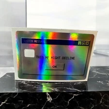 Credit Card Vinyl Skins Vintage Windows System Message Funny Holographic Decal