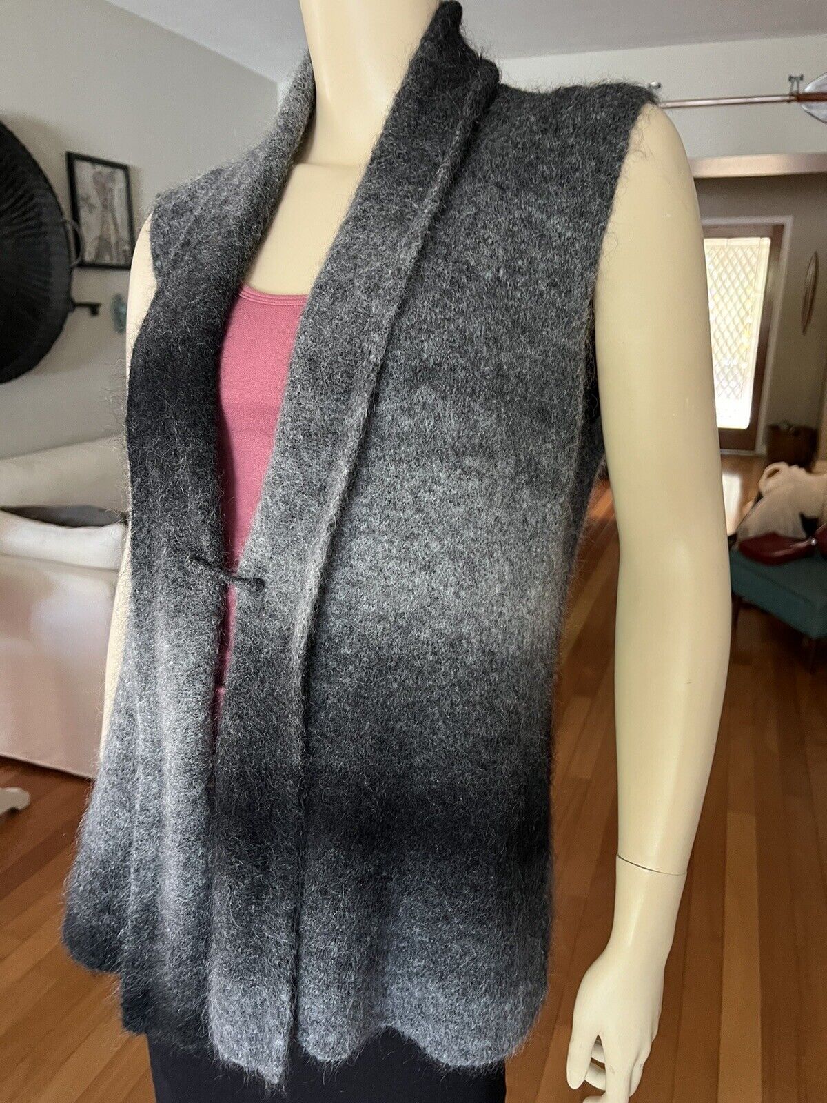 EILEEN FISHER XS Charcoal Gray Ombre Mohair Sweat… - image 5