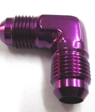 06 AN 90 Degree Male Flare Union Show Polished Purple Anodized Aluminum 