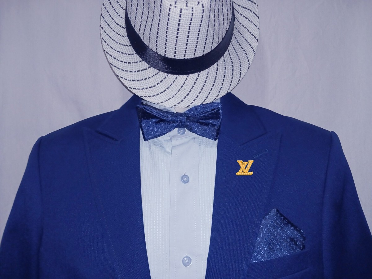 Louis Vuitton Bowtie + Pocket Square Set (Made from Authentic LV