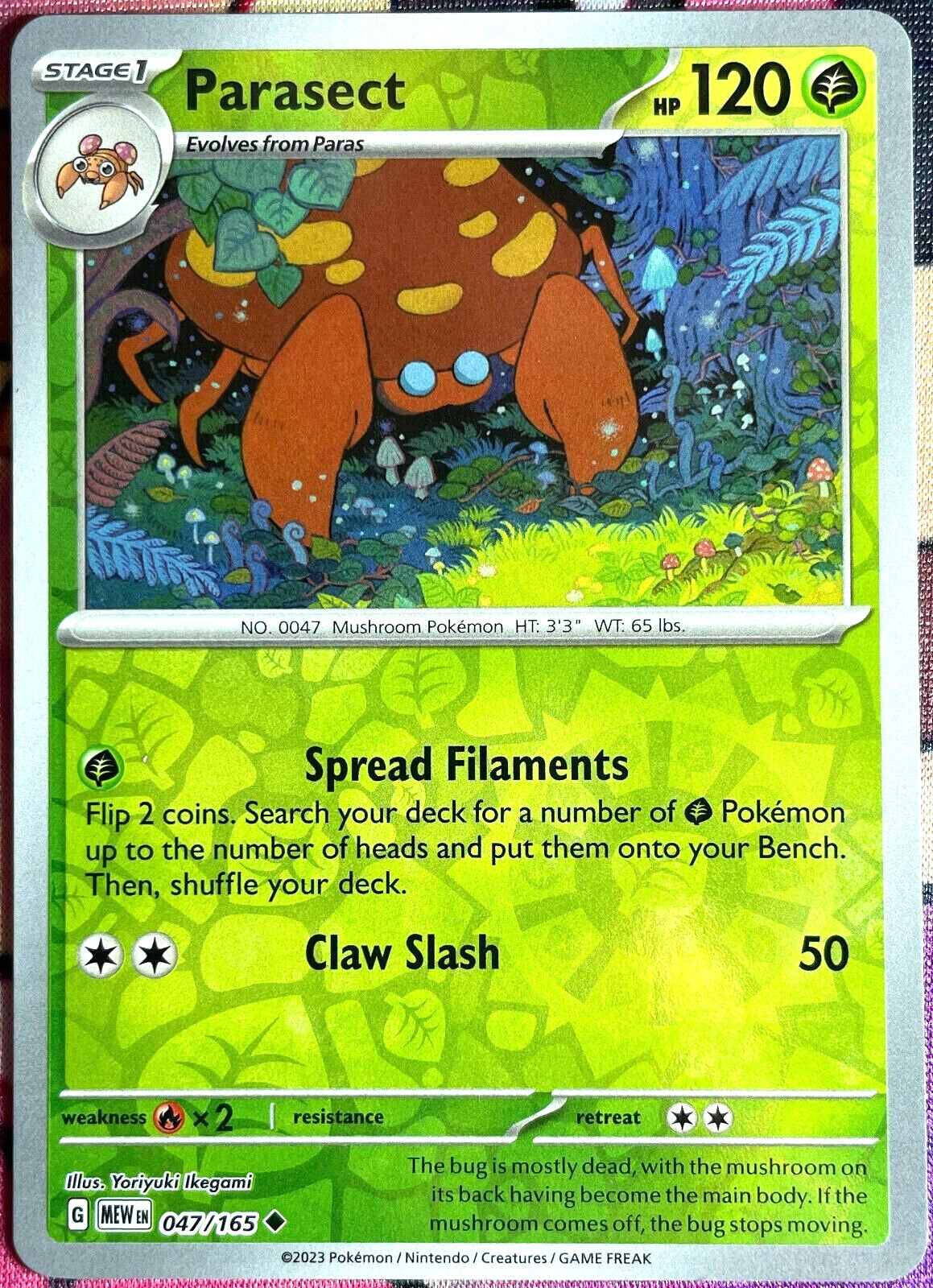 Parasect Reverse Holo #047/165 Pokémon TCG Scarlet & Violet 151 NM/M English!