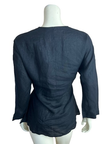 NEU Reistor schwarz Hanf Power Moves Shirt Gr. S V-Ausschnitt Bindeband Taille Langarm - Bild 4 von 8