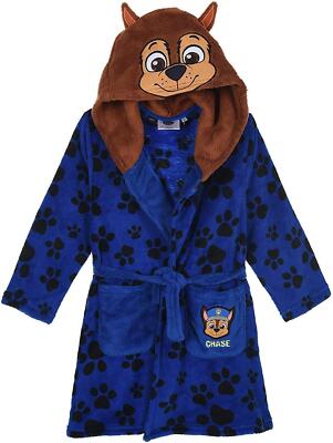 Boys TH2149 Paw Patrol Hooded Coral Fleece Dressing Gown UK