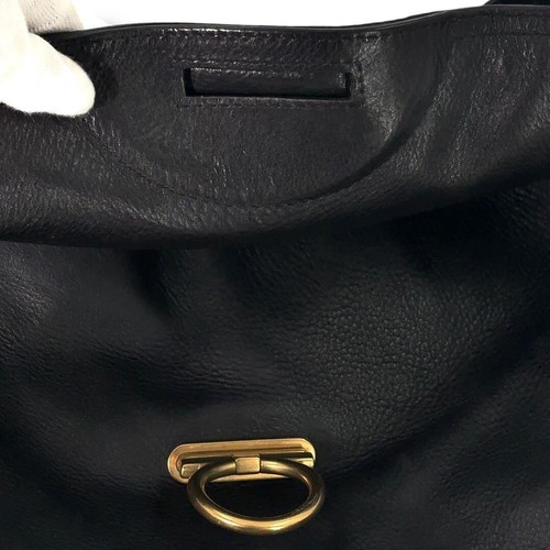 Salvatore Ferragamo Gancini Women's Boston Shoulder Bag Handbag Leather Black - Picture 15 of 15