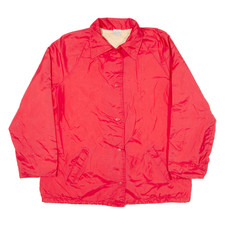 Vintage Sears Womens Coach Jacket Red Nylon 90s L