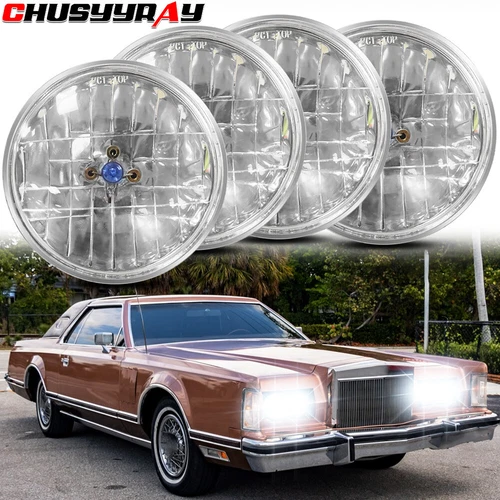 4Pcs 5-3/4 5.75"inch Headlights Hi-Lo DRL For 1977-1981 Lincoln Mark V