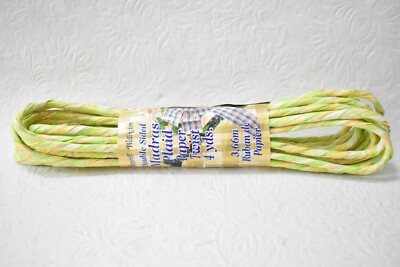 Twisted Paper Twist Ribbon Green Plaid Craft 4 Yards New 