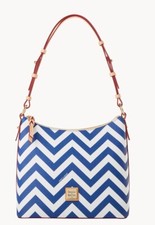 Dooney Bourke Chevron Hobo Shoulder Bag Navy Color