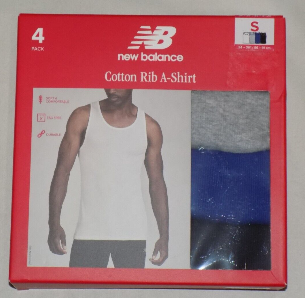 New Balance Men's Soft Comfortable Pack Cotton Rib A-Shirt S 34-36