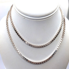 Milor Italy Heavy Extra Long 30" Sterling Silver 925 Box Chain 4.5mm 41 grams