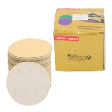 100 Pack 5" 60 Grit NO-Hole Discs Hook Loop Pads Sanding Disc Flocking