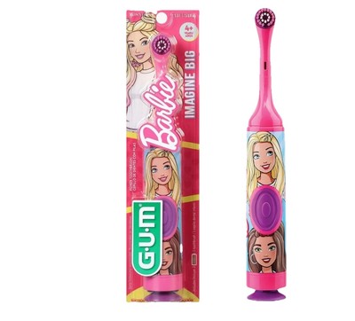 1 Pack GUM Barbie Power Toothbrush, 23 Tufts, Soft, 4+ Years