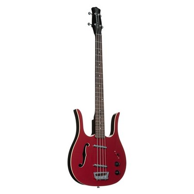 Danelectro 58 Longhorn Bass F-Hole Red Hot - Rechtshänder Halbakustik-Bass