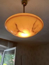 Vintage Deckenlampe, Hängelampe, Original 50er Jahre, Pendellampe, Glas, Ufo