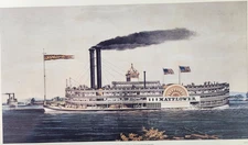 Mayflower Mississippi River Steamboats Currier & Ives Vintage Print Art