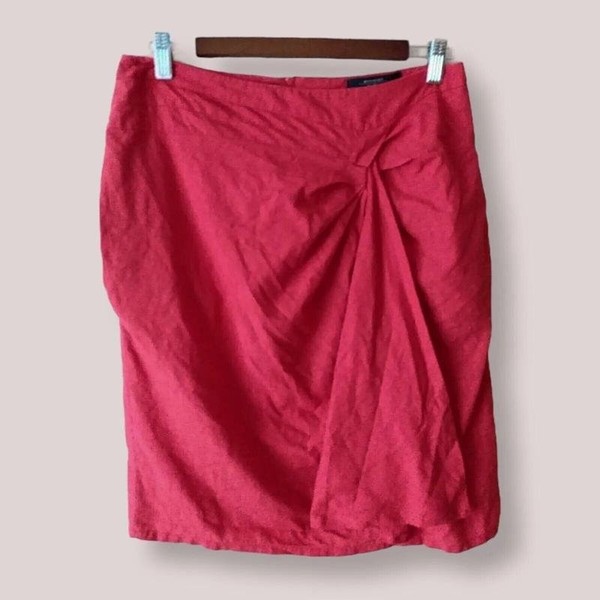 Women Weekend Max Mara Skirt Red Linen 36 / S / 44