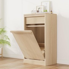 Tilt Out Wood Kitchen Bin Cabinet Hidden Rubbish Waste Storage Cupboard 40L GB