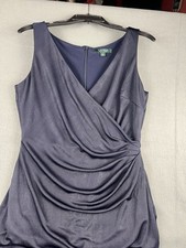 Lauren Ralph Lauren Women's Navy Blue Full Length Evening Gown Dress Size 8