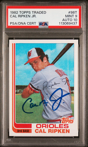 1982 Topps Traded Cal Ripken JR. #98T PSA 9 Auto 10