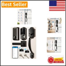 Matte Black Smart Lock with Fob Unlock Auto-Lock - Perfect for Home Hotel