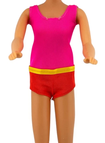 Vtg Mattel Barbie Francie Sun Set Malibu Swimsuit 1970s #1068 Pink Red Yellow