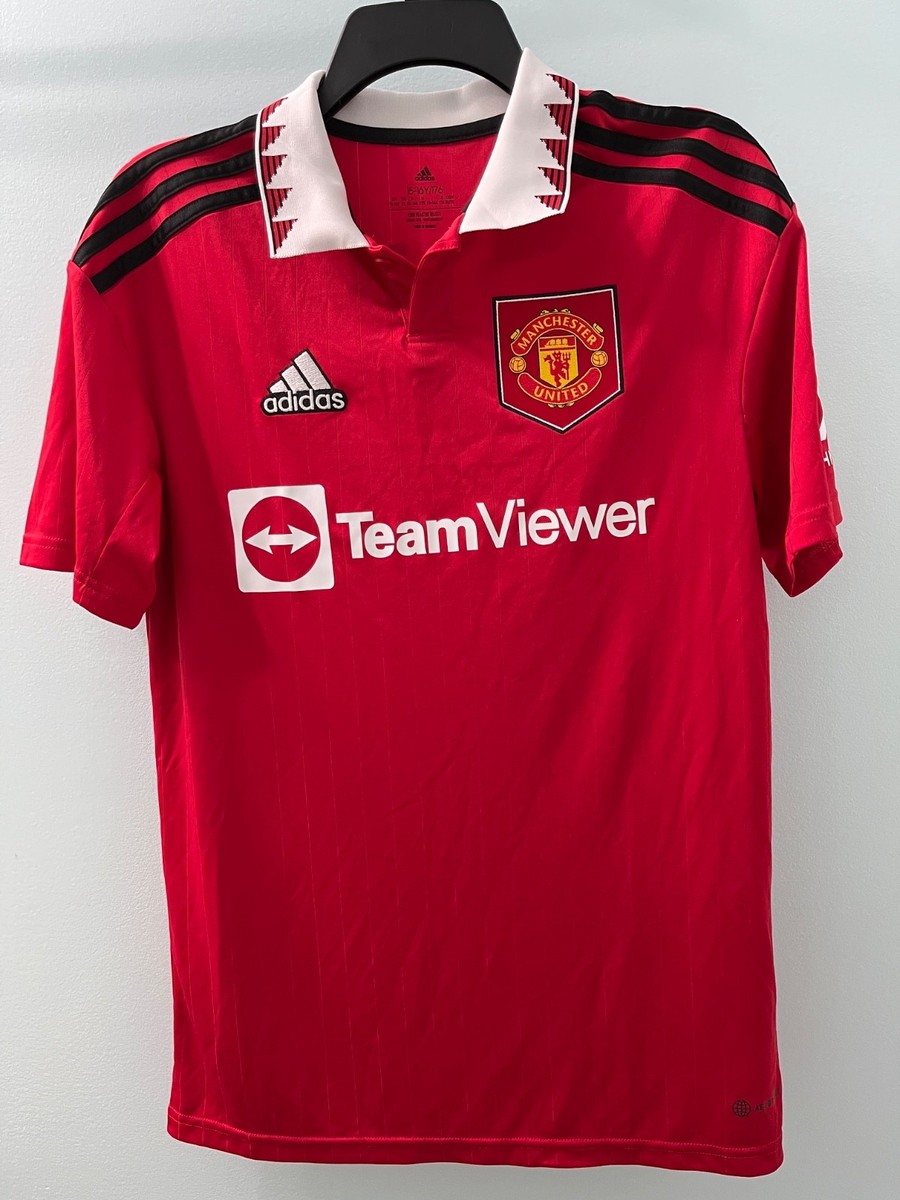 Adidas Manchester United 2022/23 home Jersey TeamViewer Red Size