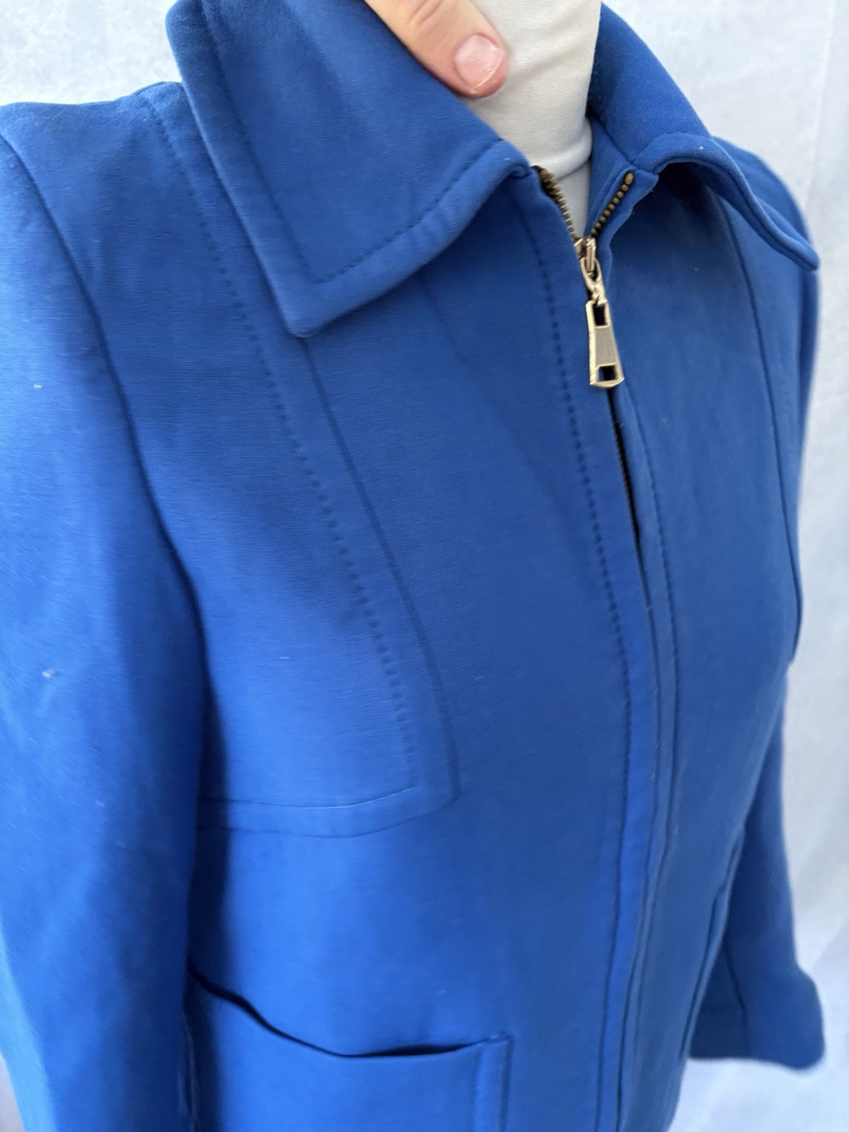 Zara Women Blue Jacket Size XS Long Sleeve Collar Zip Up Women’s  thumbnail 3