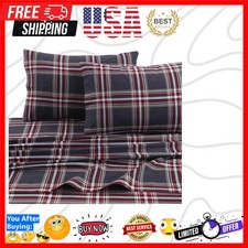 Heritage Plaid Flannel Sheet Set, Twin XL - Cozy Extra Deep Pocket Luxury