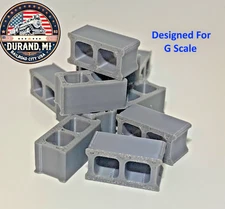 G Scale Concrete Miniature Cinder Blocks X10 - Train Gray (G Scale, set of 10)