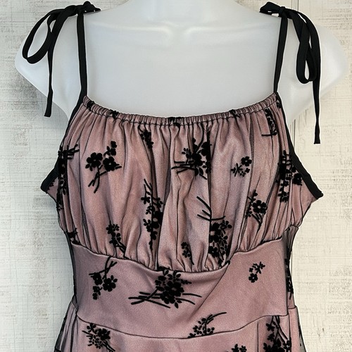 Vestido Babydoll Hapsha Mujer Y2k Talla L Midi Terciopelo Burnout Capricho Hada Grunge - Imagen 4 de 11