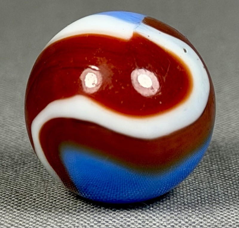 RARE AKRO AGATE NEAR MINT PLUS 25/32" LIBERTY MARBLE KILLER