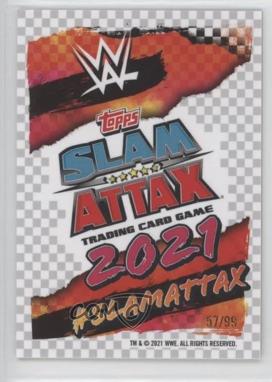 2021 Topps Chrome WWE Slam Attax Yellow Refractor /99 Big E #127 - Image 2 of 2