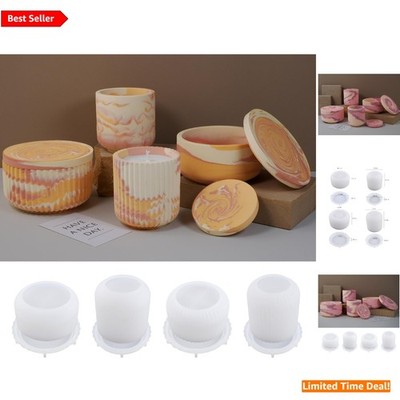 Elegant 4pc Silicone Cup Candle Mold Set - Perfect for DIY Projects & Home Decor