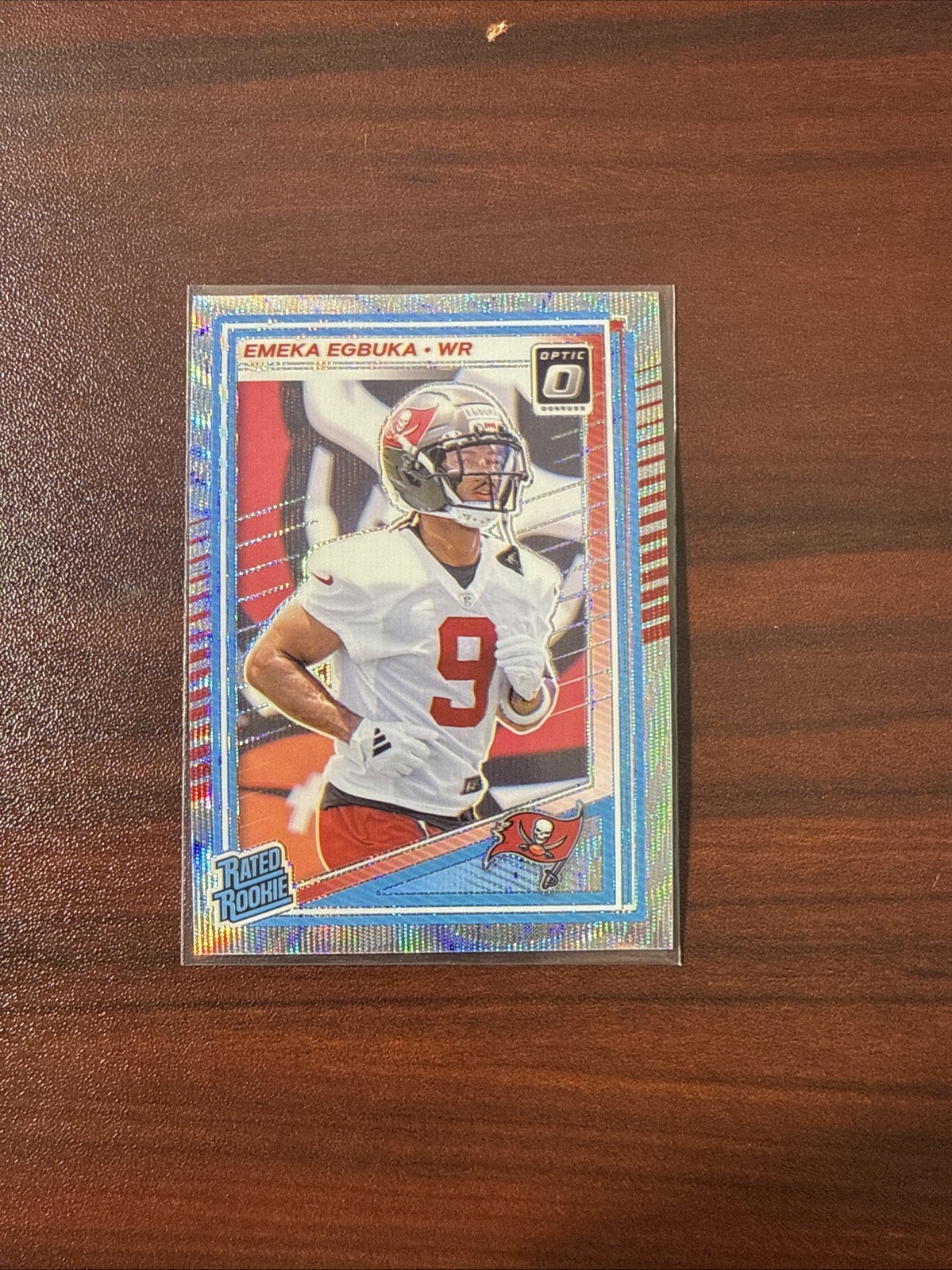 2025 Donruss Optic #265 Emeka Egbuka Silver Wave Prizm Rated Rookie 202/300