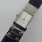 Michael Kors Women's Rectangle Analog Quartz Silver Case White Dial Black Strap — photo 3