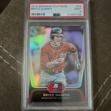 2012 Bowman Platinum Bryce Harper #56 PSA 9 Washington Nationals Rookie Card. rookie card picture