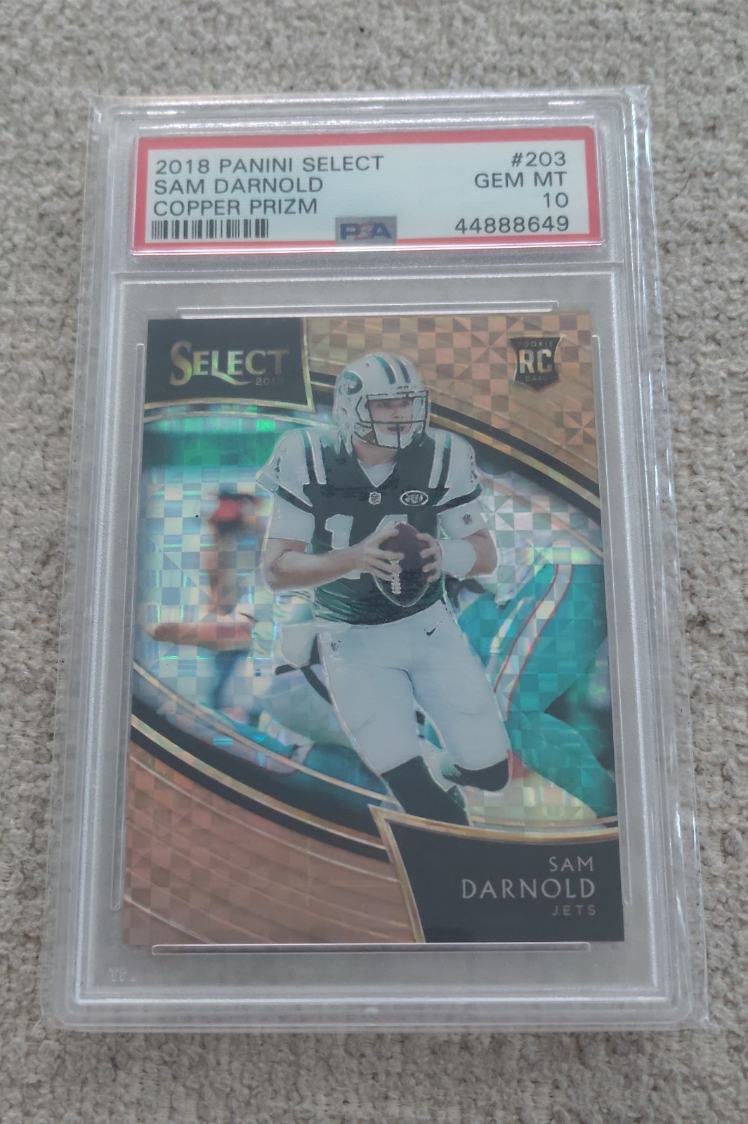 2018 Panini Select - Field Level Sam Darnold #203 Copper Prizm /75 (RC) PSA 10