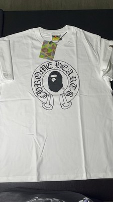 A Bathing Ape BAPE Baby Milo Graphic Logo Crew Neck T-Shirt White/Black M