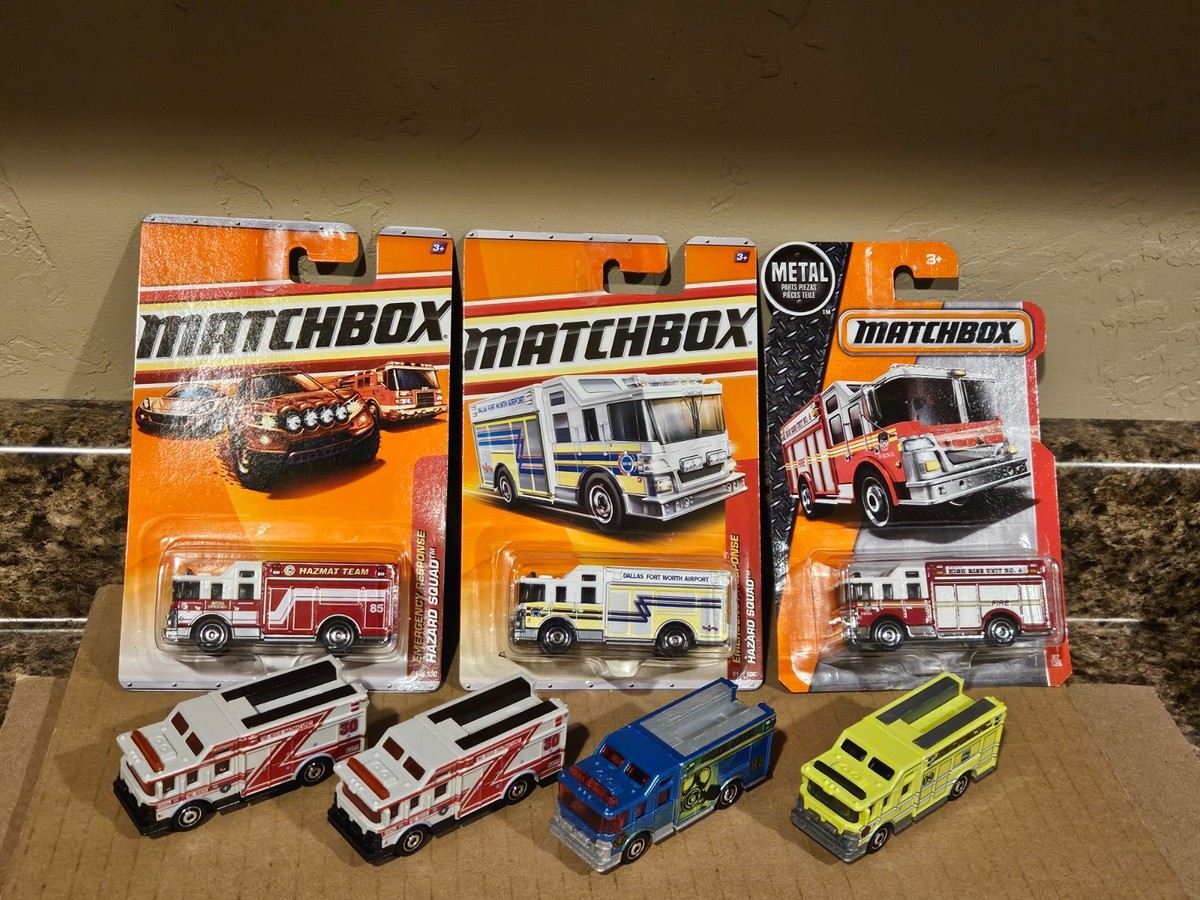 Matchbox Lot of 7 Hazard Squad Rescue Squad Hazmat Emergency Truck