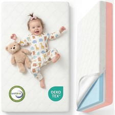 Dual Sided Baby Crib Mattress, 5 Inch Thick Soft Firm Memory Foam Breathabl...