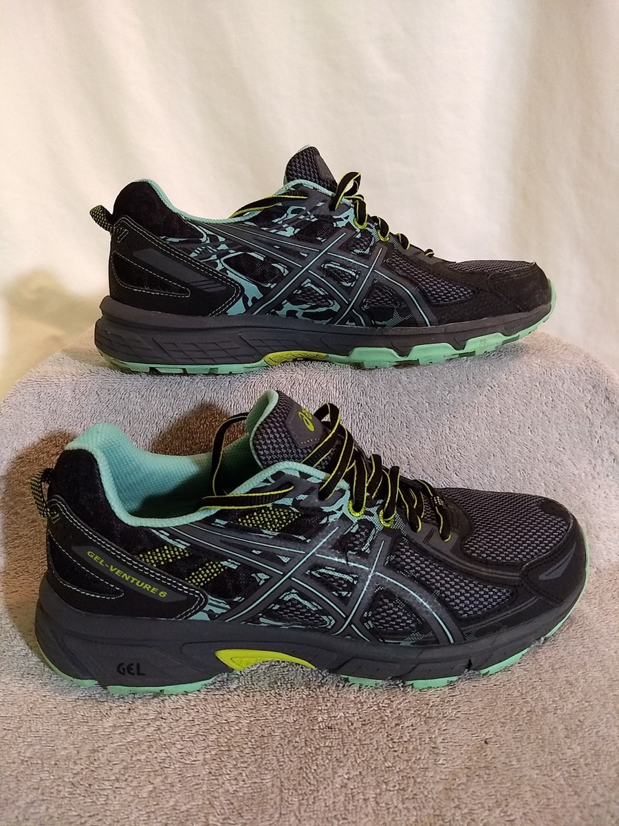 ASICS Womens Gel-Venture 6 Black Running Shoes (T7G7N), Size: 10.5