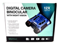Vivitar 12X Zoom Digital Camera Binoculars Night Vision Blue