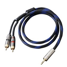 Audiophile HiFi OFC Audio Cable 3.5mm Male to 2 RCA Male Audio Cable for Conn...