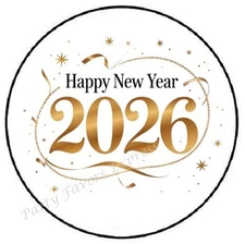 HAPPY NEW YEAR 2026 ENVELOPE SEALS LABELS STICKERS PARTY FAVORS