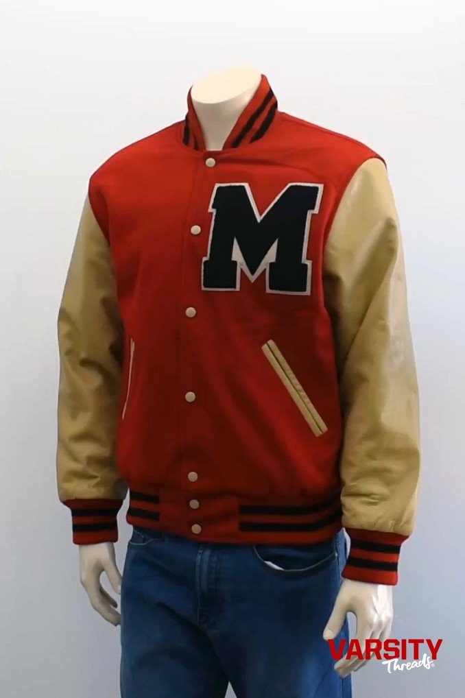 Glee Cheerios Varsity Letterman Mens Leather Wool Jacket Premium VarsityThreads™