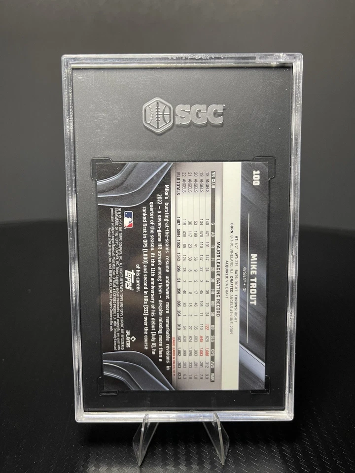 2023 Topps Chrome Black- Mike Trout #100 Green Wave Refractor/99 SGC 10 Gem Mint - Image 2 of 2