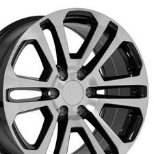 20x9 Wheel Fits Chevrolet Silverado Sierra Blk Machd Ck158 Gmc Truck Rim 4741