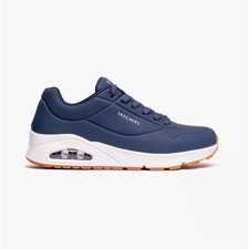 Image of Skechers UNO Stand ON AIR Mens Synthetic Lace-Up Activewear Navy Casual Trainers